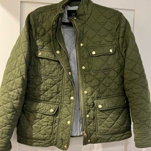 Jcrew olive quilted jacket